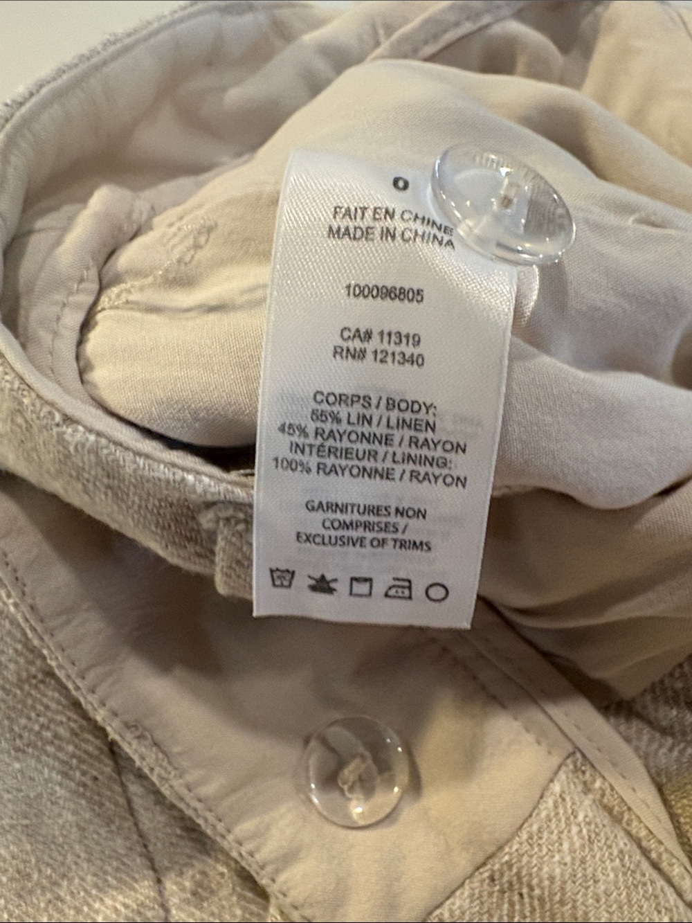 Dynamite Yasmin Striagnt leg Linen-Blend Pants Light Beige SZ 0 - Picture 10 of 13